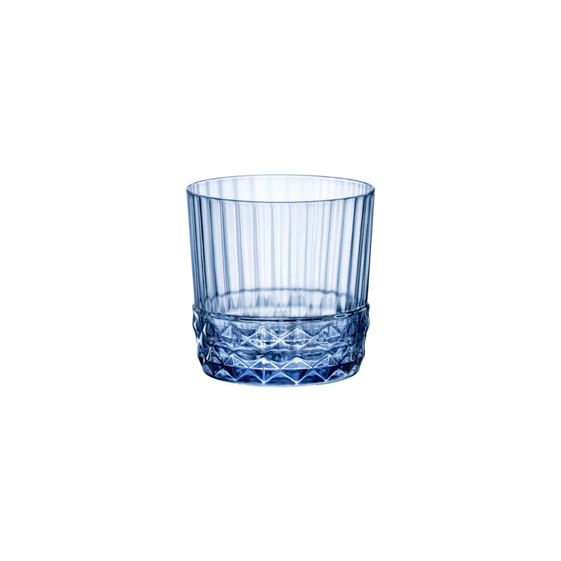 America 20's Sapphire Blue Rocks Glass 300ml