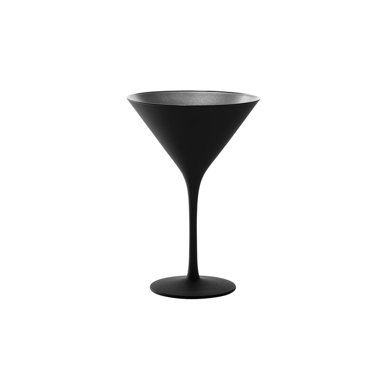 Olympic Matte Black/Silver Cocktail Glass 240ml