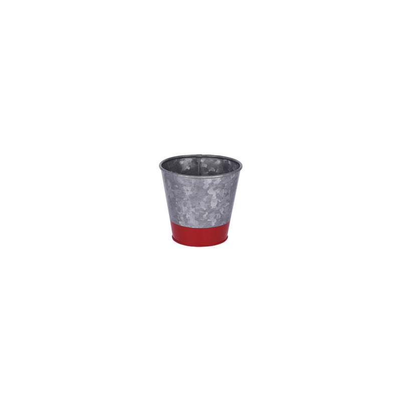 Coney Island Galvanised Flared Pot, Dipped Red 100x95mm