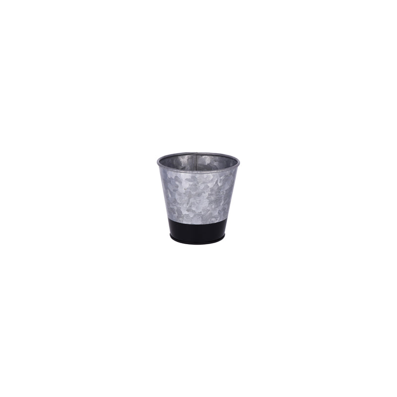 Coney Island Galvanised Flared Pot, Dipped Black 100x95mm