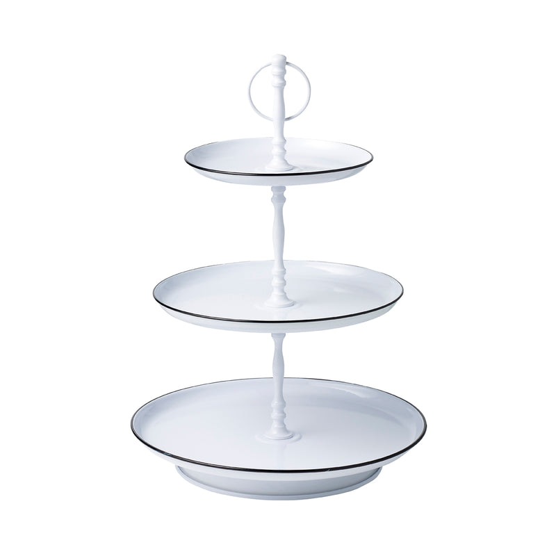 Coney Island Galvanised White 3 Tier Tea Stand (18/25/31x470mm)