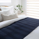 Herringbone Navy Bed Runner