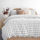 Grid Black Flannelette Quilt Cover Set