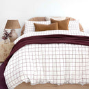 Grid Boysenberry Flannelette Quilt Cover Set