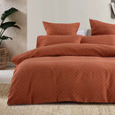 Luna Jacquard Rust Quilt Cover Set