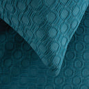Luna Jacquard Teal Quilt Cover Set
