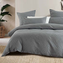 Panama Jacquard Steel Quilt Cover Set
