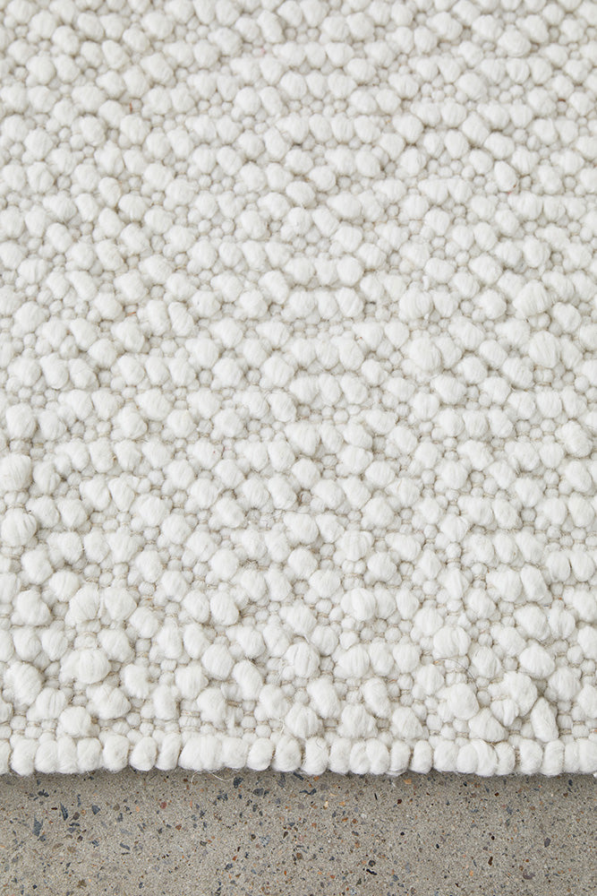 Boucle White Rug