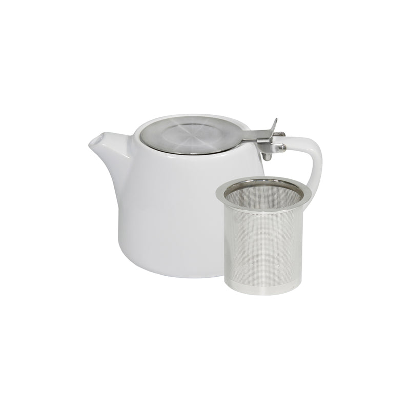 White Stackable Teapot with Infuser & Lid 500ml
