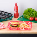 red fast food basket, Coney Island serving basket, plastic food basket, food-safe plastic serveware, large fast food basket, diner-style basket, burger and fries basket