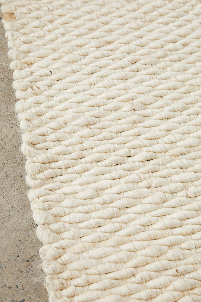 Hive White Runner Rug