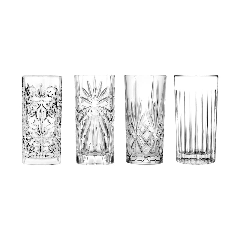 Mixology Trend 4 Piece Long Tumbler Glass Set 440ml