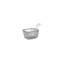 takeaway-style food basket, chrome serving basket, rectangular serving basket