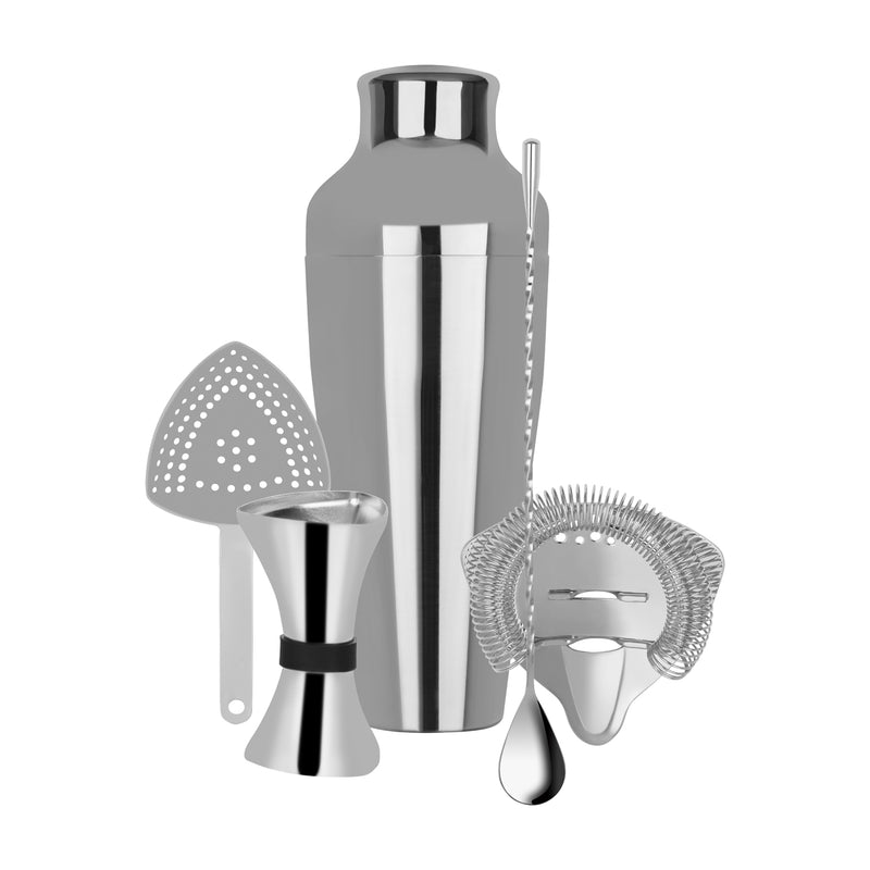 5 Piece Cocktail Set with 2 Piece Shaker
