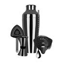 5 Piece Gun Metal Cocktail Set with 2 Piece Shaker