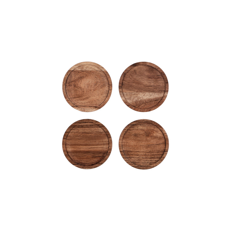 Acacia Coaster Set (4 Pieces) 100x100x5mm