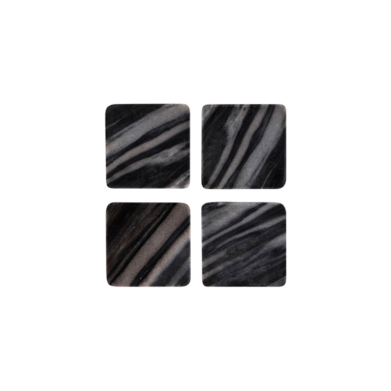 Dark Grey Marble Coasters (4 Pieces) 90x90x6mm