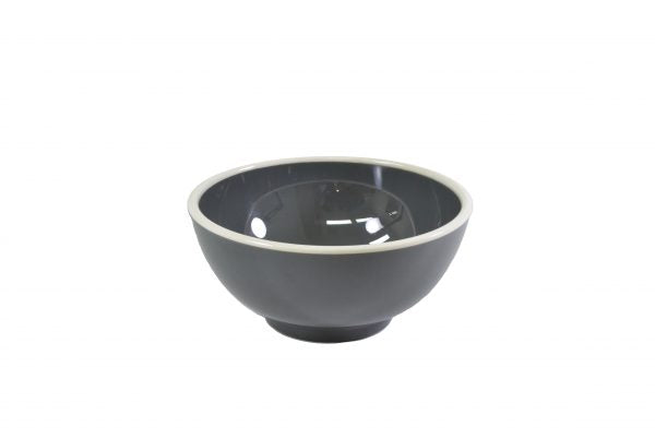 Vintage Grey/White Enamel Look Round Bowl 125x60mm