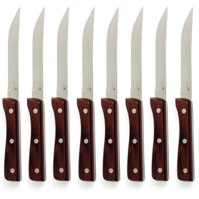 8 Piece Jumbo Steak Knife Pakkawood Set