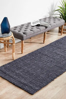 Natural Fiber Navy Runner Rug Culture