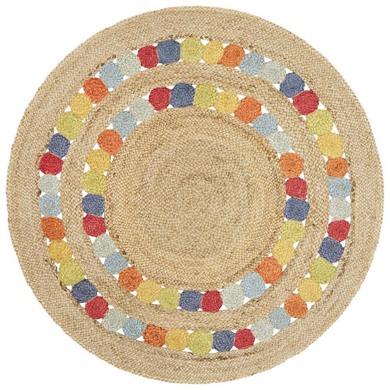 Little Miss Daisy Jute Round Rug