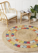 Little Miss Daisy Jute Round Rug Rug Culture