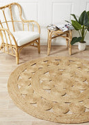 Natural Daisy Jute Round Rug