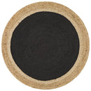 Jute Natural Black Round Rug