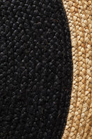 Jute Natural Black Round Rug