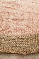 Jute Natural Pink Round Rug