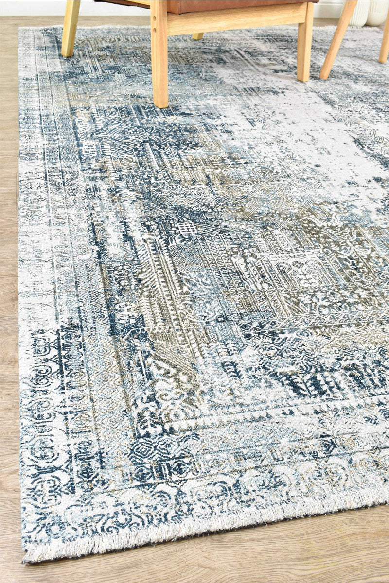 Ripper Abstract Blue Rug