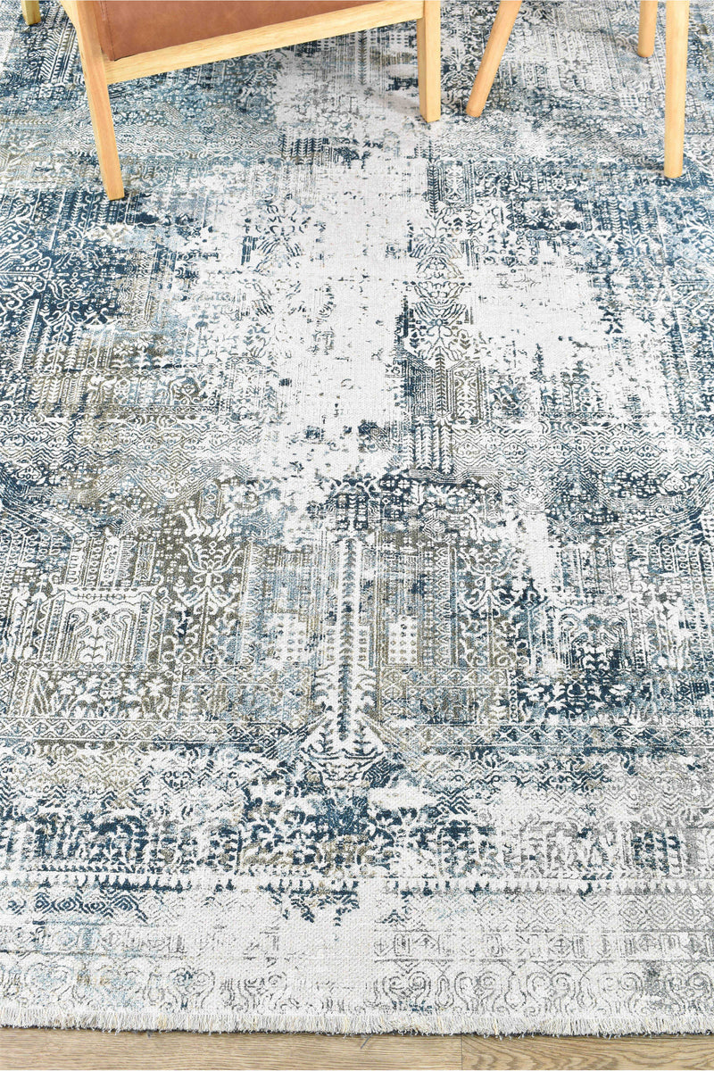 Ripper Abstract Blue Rug