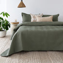 Herringbone Embossed Coverlet Set - Moss