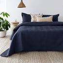 Herringbone Embossed Coverlet Set Navy