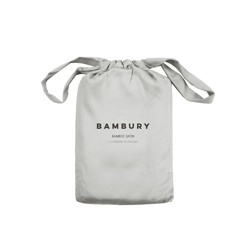 Bamboo Satin Pillowcase - 2 Pack - Silver