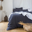 Linen Quilt Cover Set - Charcoal