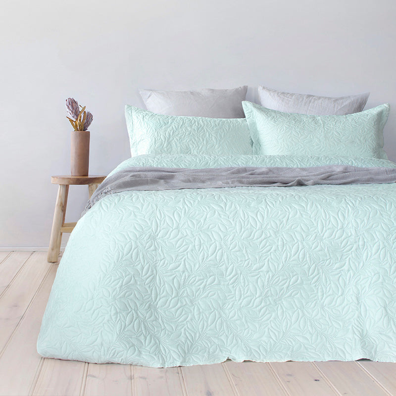 Botanica Embossed Coverlet Set - Glacier