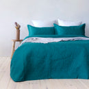 Botanica Embossed Coverlet Set - Teal