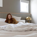 Linen Quilt Cover Set - Pebble