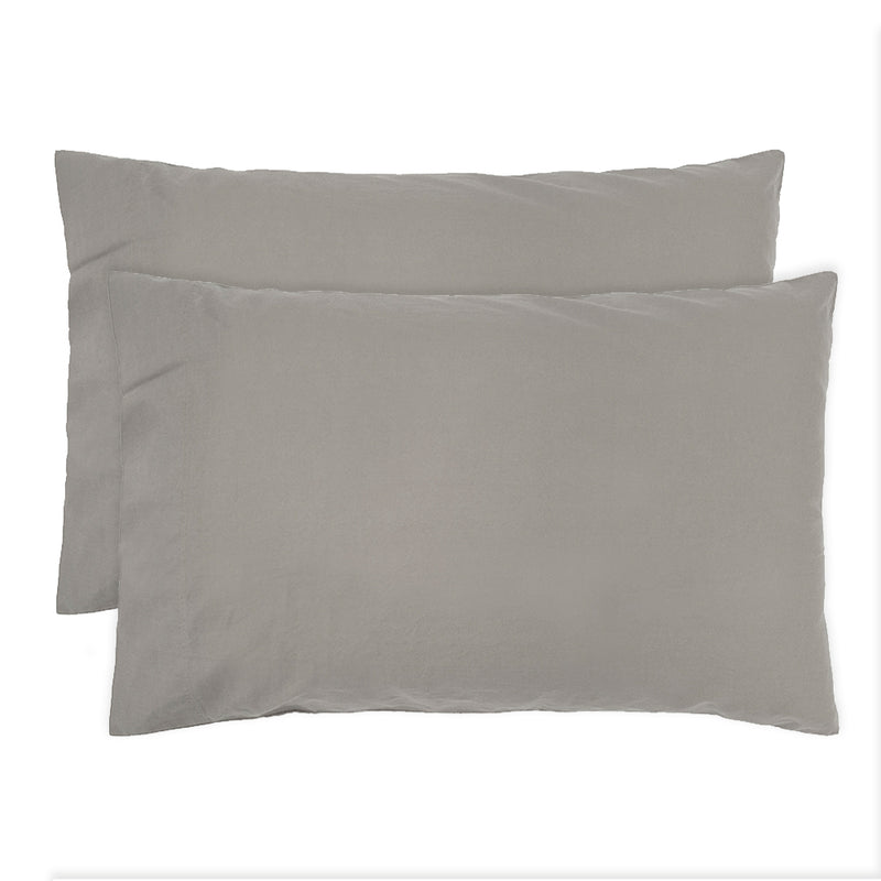 Temple Organic Cotton Pillowcase - 2 Pack - Grey