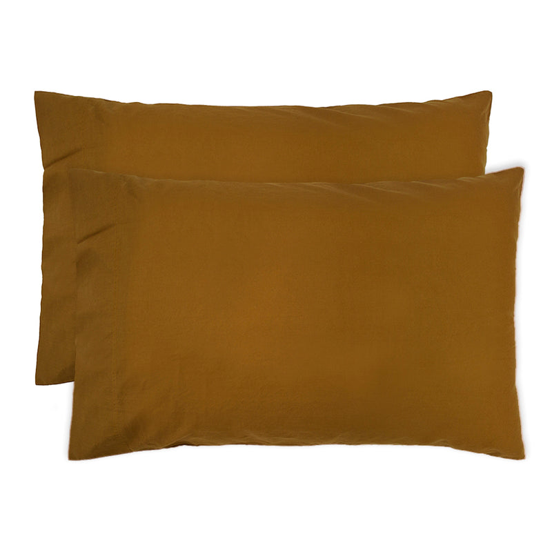 Temple Organic Cotton Pillowcase - 2 Pack - Tobacco