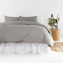 Temple Organic Cotton Quilt Cover Set - Grey