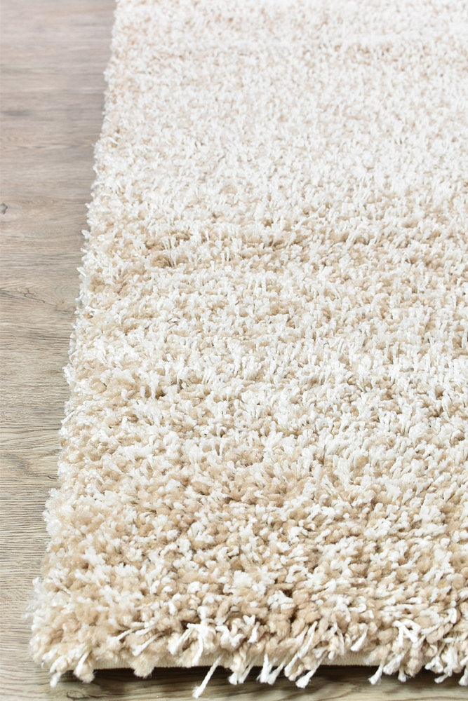 Beige Pepper Shaggy Rug