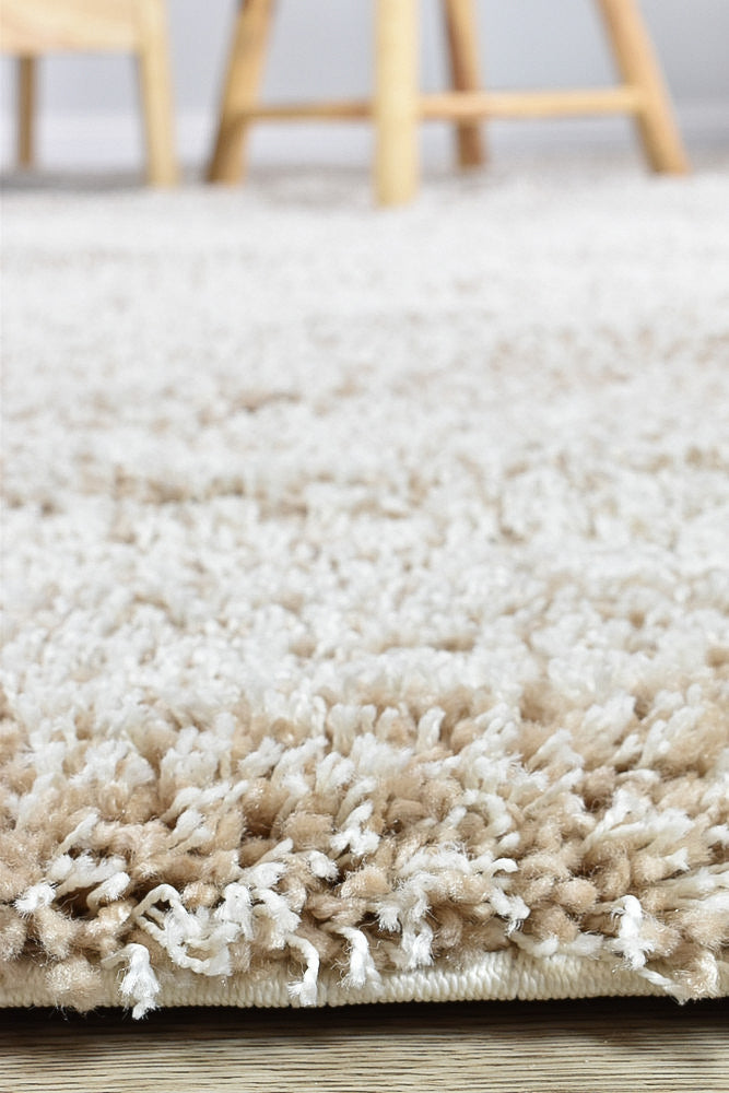 Beige Pepper Shaggy Rug