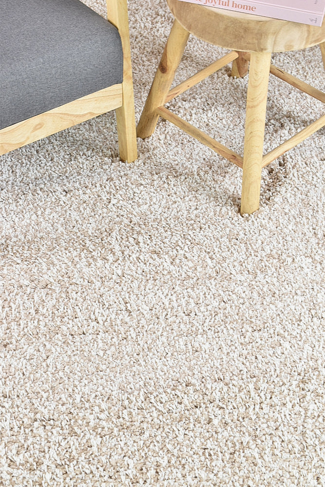 Beige Pepper Shaggy Rug