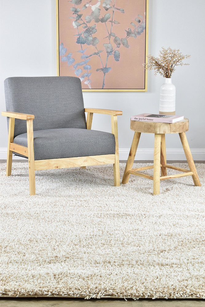 Beige Pepper Shaggy Rug