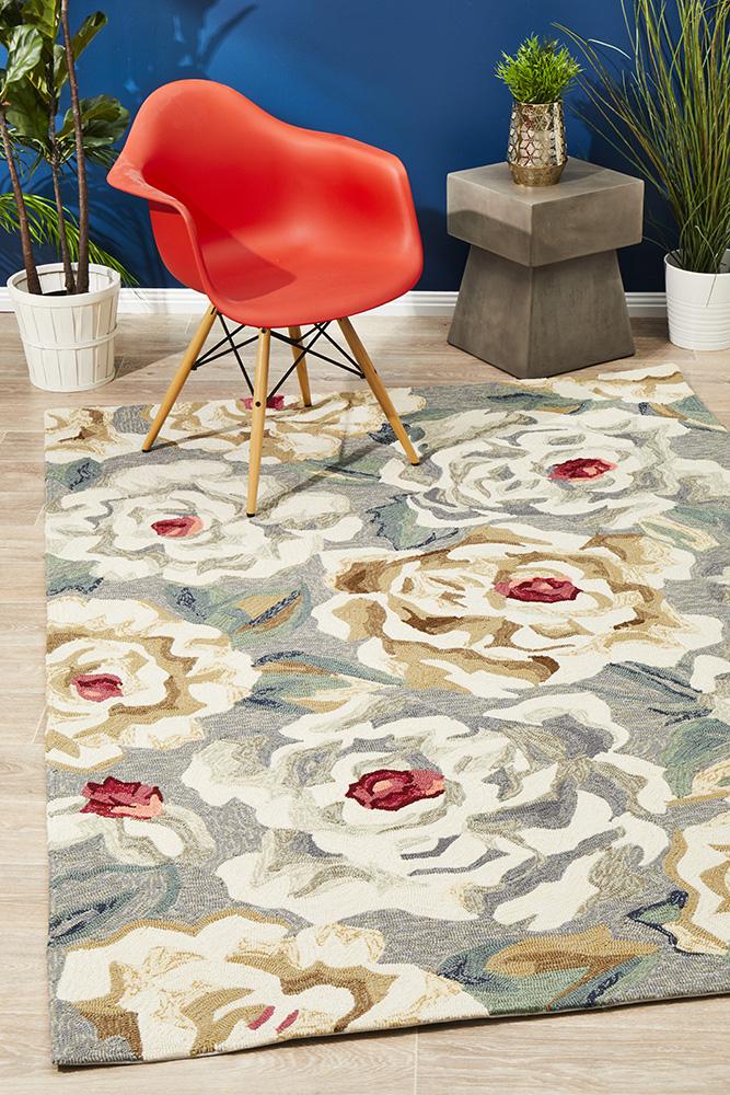 Peony Grey Indoor Outdoor Rug