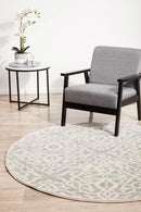 Chrome Lydia Silver Round Rug Rug Culture