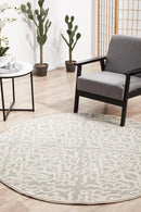 Chrome Lydia Silver Round Rug Rug Culture