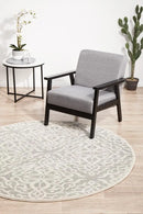 Chrome Lydia Silver Round Rug Rug Culture